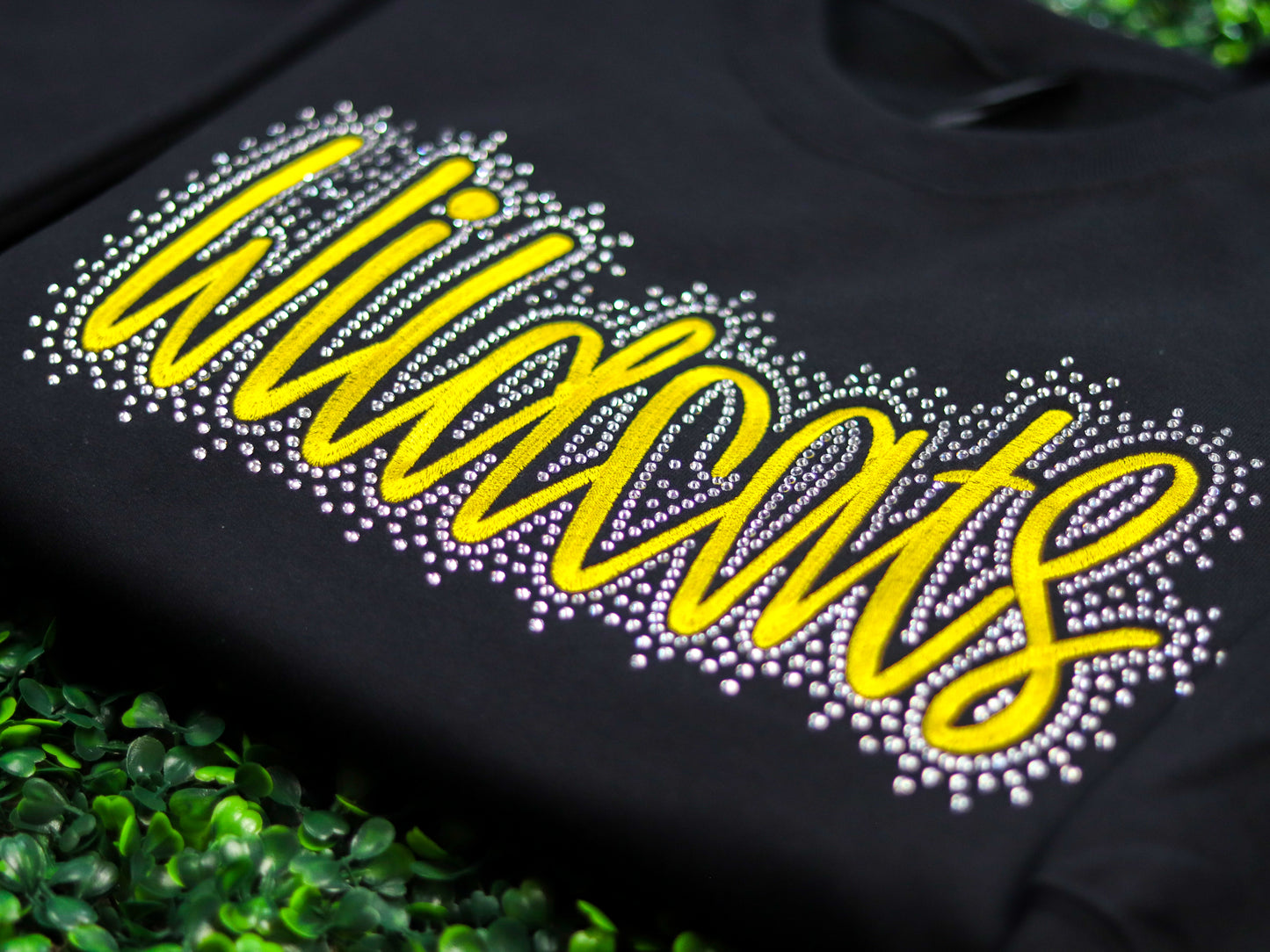 Embroidered Wildcats Sweatshirt, Custom Cheer Crewneck, Mascot Bling Embroidered Shirt