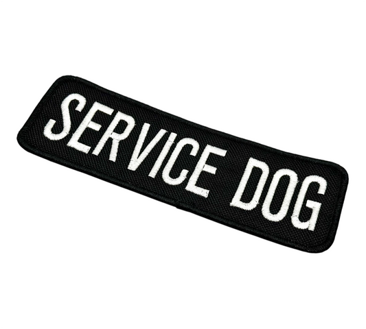 Service Dog Patch - Embroidered Iron-On or Sew-On Badge for Vest or Harness | ESA PSD Therapy Dog Patch | Durable Waterproof Fabric
