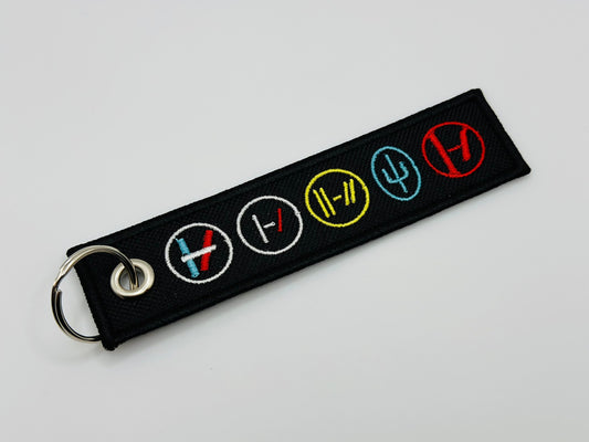Twenty One Pilots Eras Logos Flight Tag Keychain, Jet Tag Keychain, One-Sided